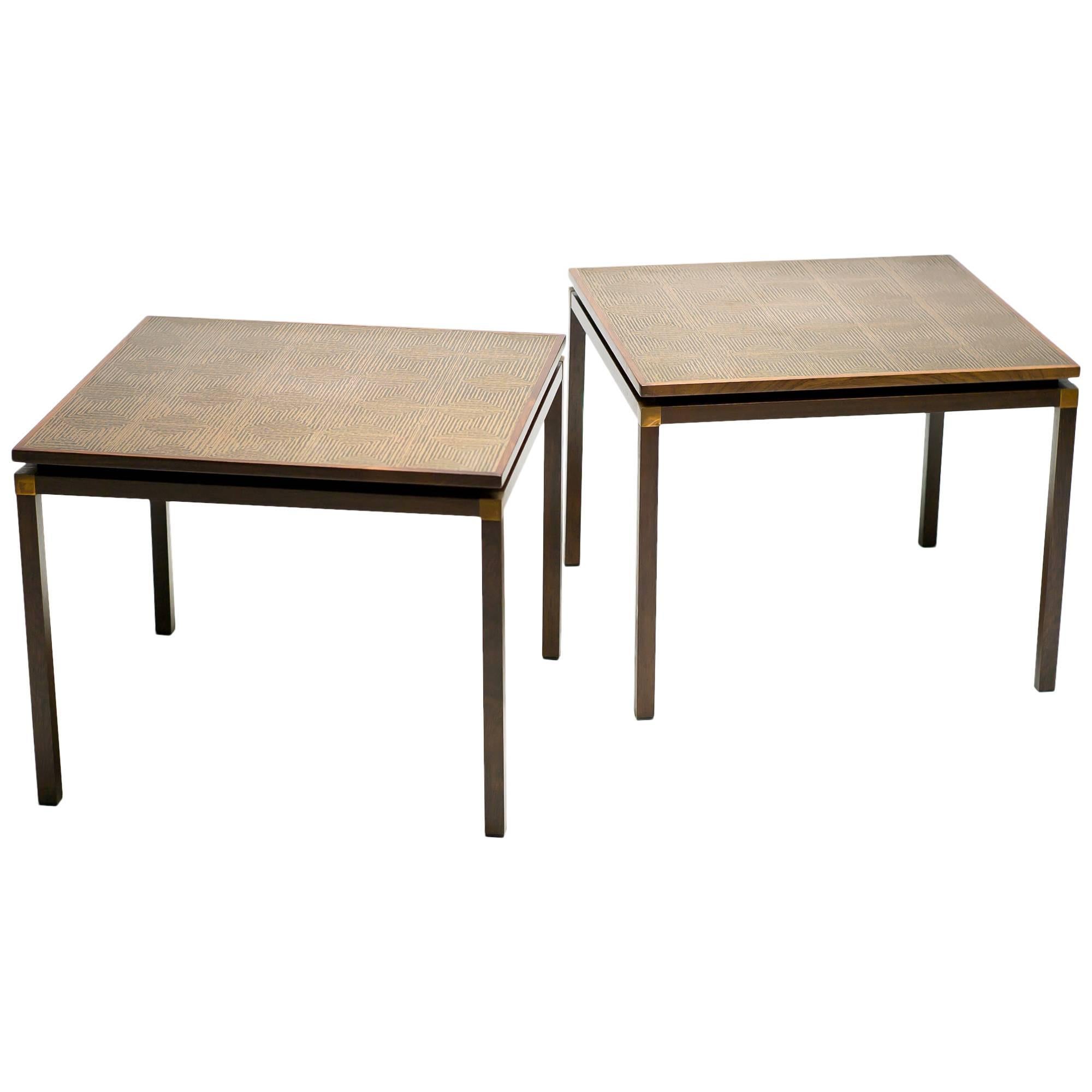 Pair of Embossed Copper Side Tables, Denmark, circa 1960