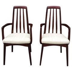 Pair of Danish Modern Rosewood High Back Armchairs