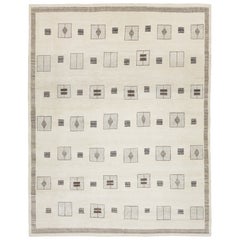 Alfombra de lana de estilo marroquí contemporáneo de Apadana hecha a mano en beige