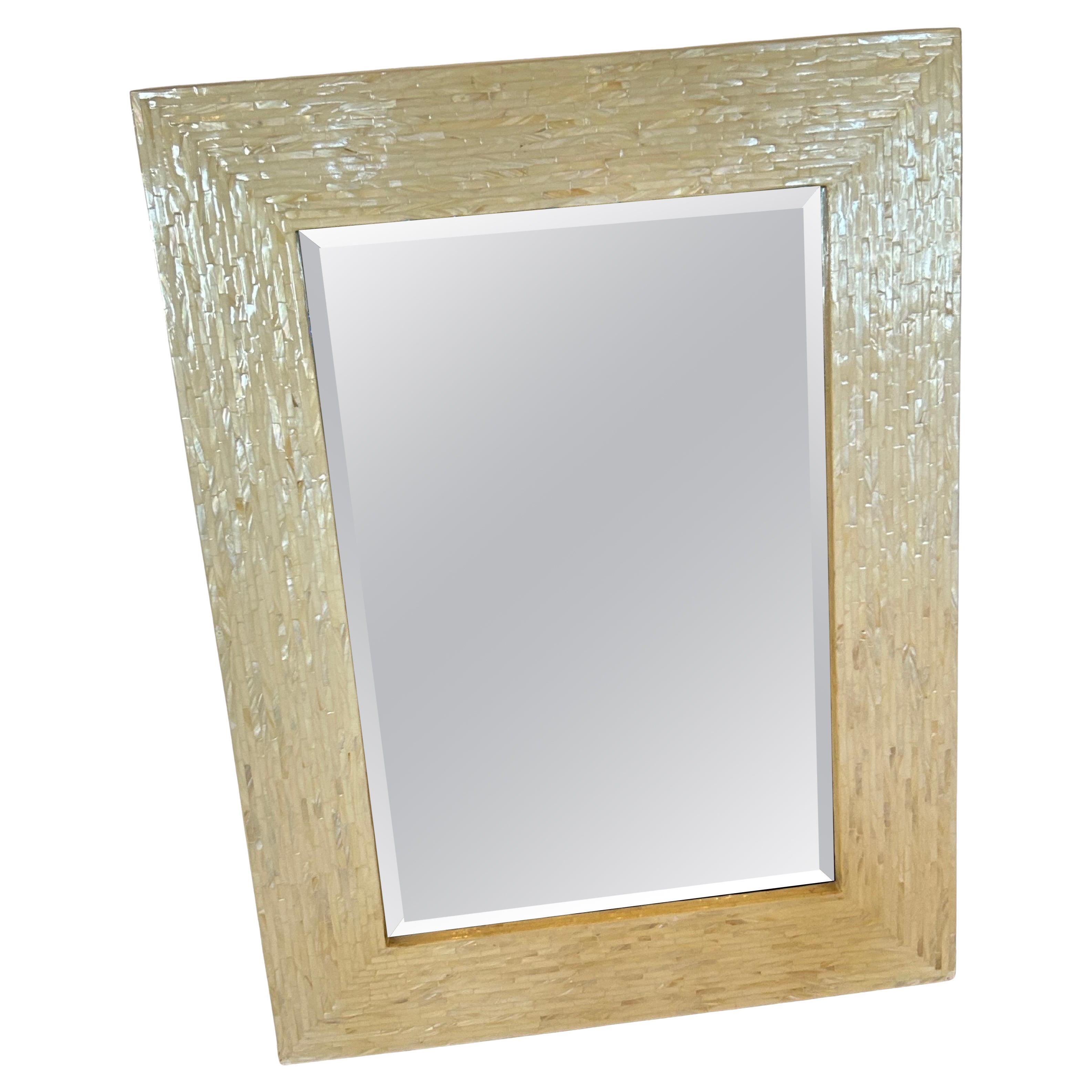 Glamorous Mother of Pearl Mosaic Rectangular Mirror