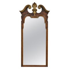 Antique Chippendale Style Mahogany Broken Arch Gold Gilt Wall Mirror