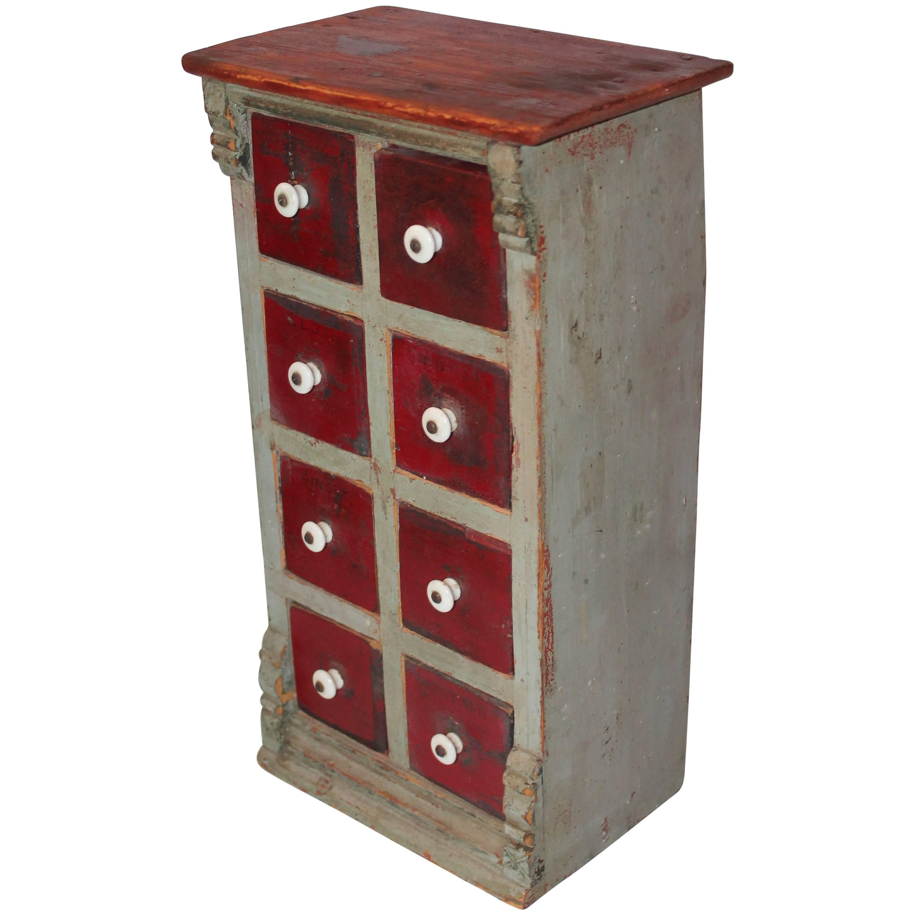 19th Century Original Painted Spice Box from Maine
