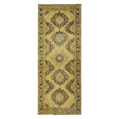 4.7x12 Ft Tapis de couloir fait main. Tapis de cuisine. Tapis de couloir. Tapis d'escalier jaune