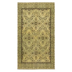 3.8x6.8 Ft Vintage Handmade Turkish Area Rug dyed in Yellow 4 Modern Interiors