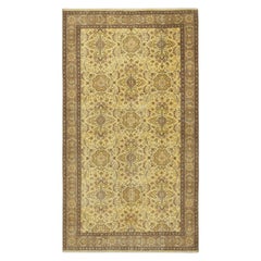 3.8x7 Ft Vintage Handmade Turkish Area Rug dyed in Yellow 4 Modern Interiors