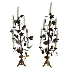 Pair of 19th C. Italian Brass Candelabras
