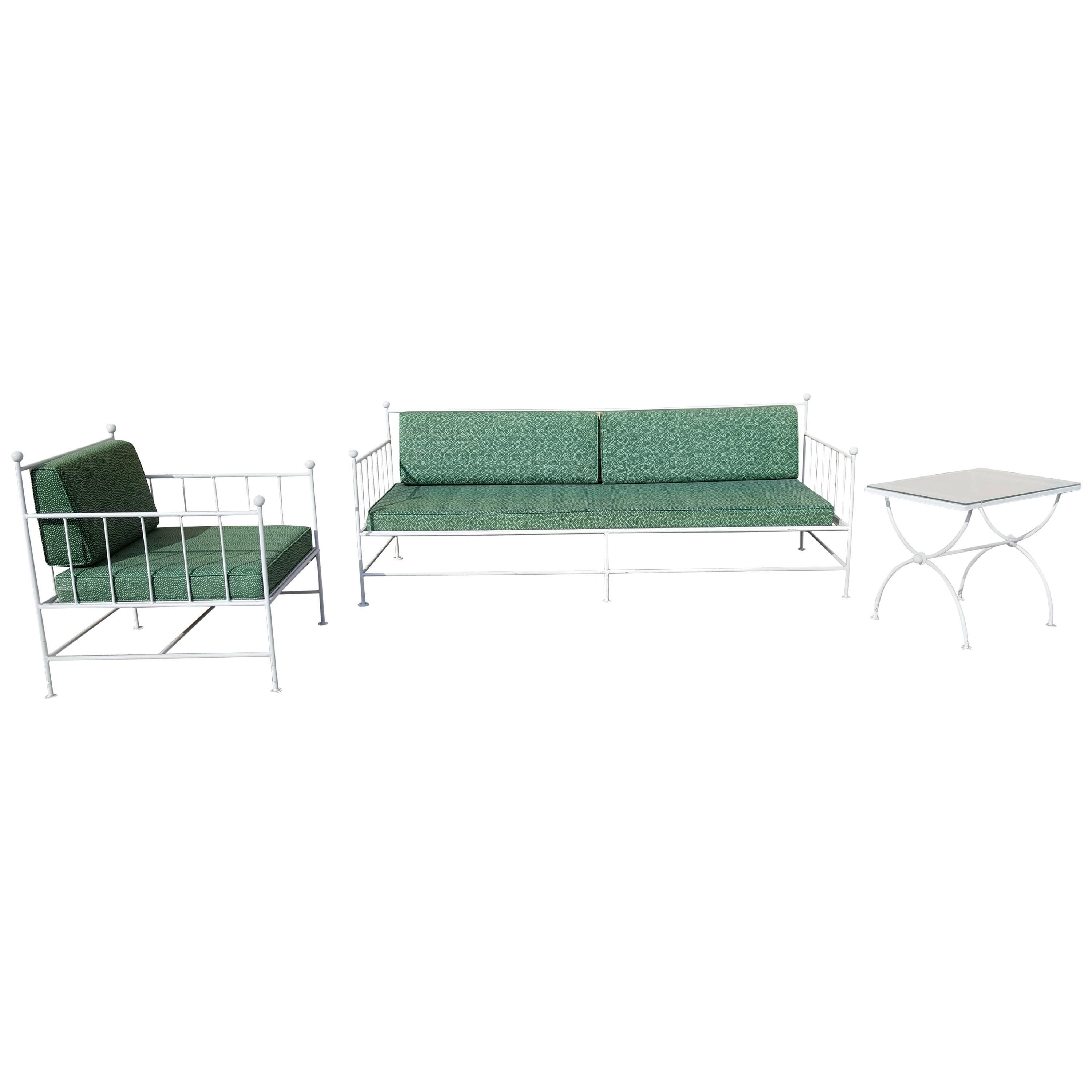 Mid-Century Modern Three-Piece Iron Patio /Garden Set Made by Woodard ...