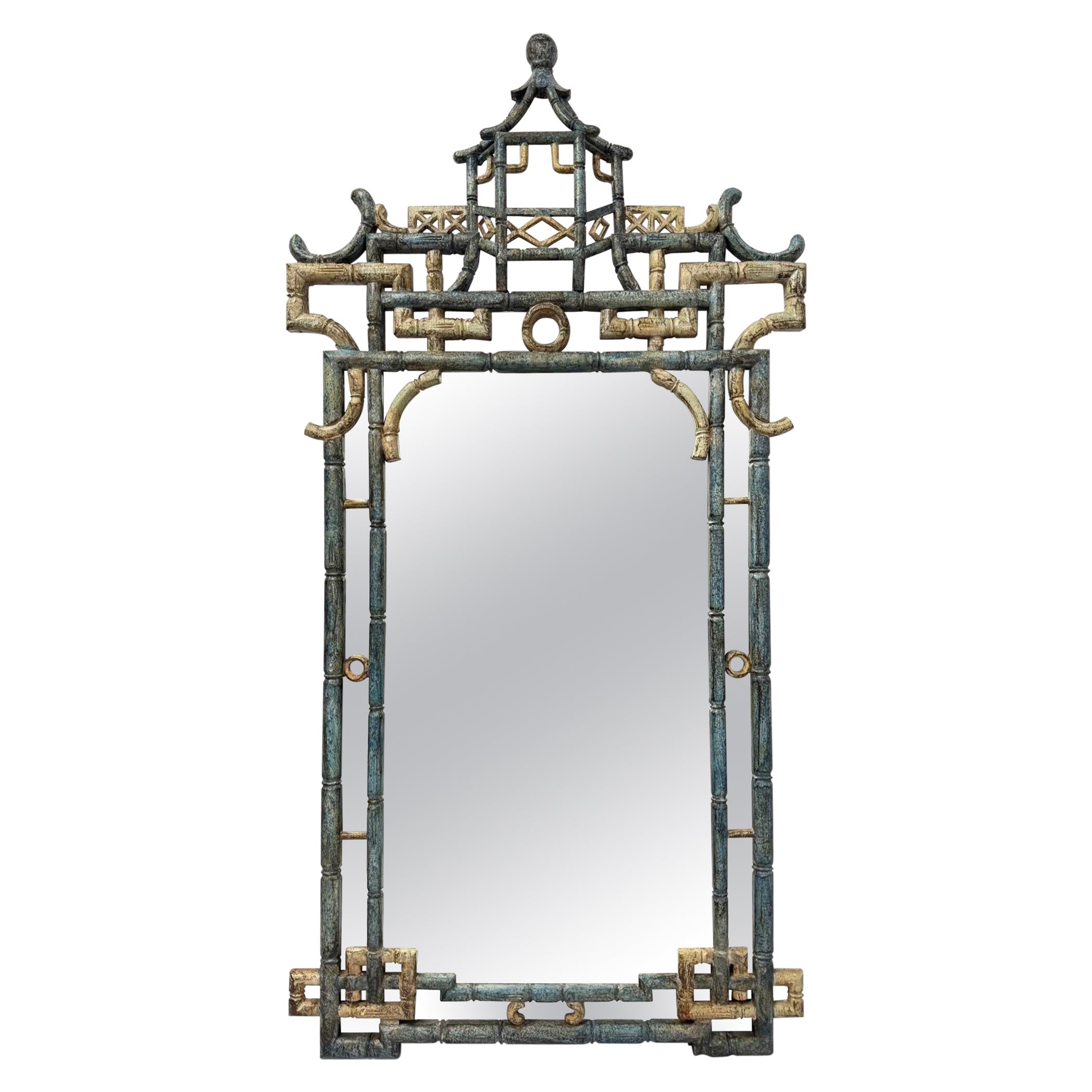 Grande specchio Pagoda Chinoiserie italiano