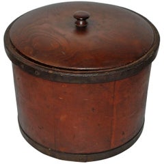Ungewöhnliche originale rot bemalte Aufbewahrungsbox aus dem 19. Jahrhundert