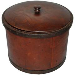 Unusual 19th Century Original Red Painted Storage Box 5