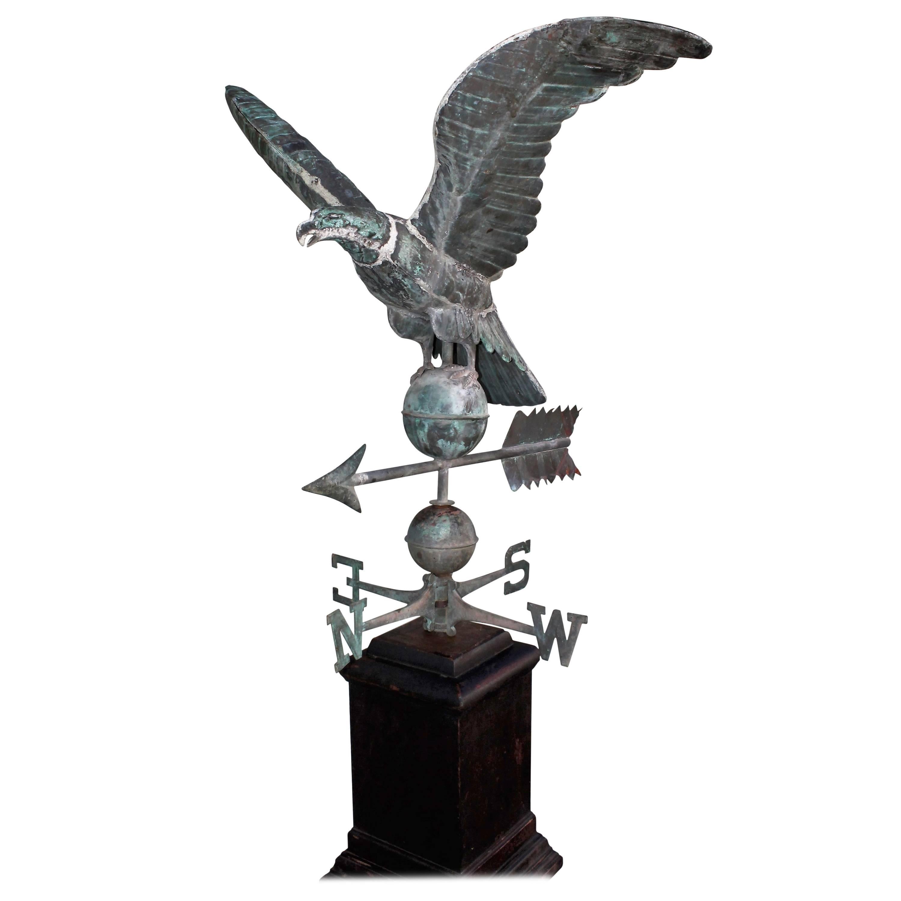 19th Century Monumental Full Body Eagle Weather Vane