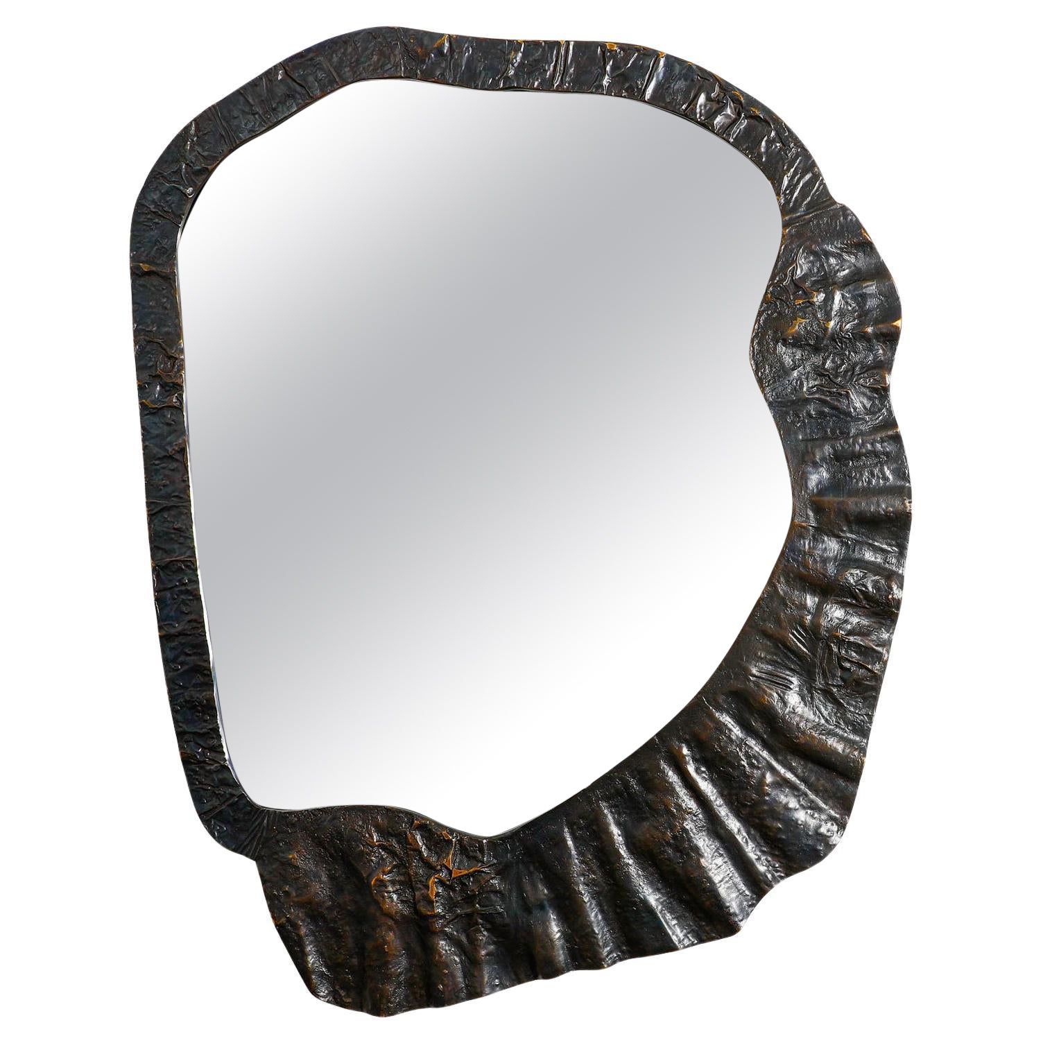 Forged Mirror in Brass, Viya by Vikram Goyal