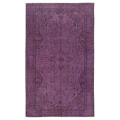 5.4x8.8 Ft Purple Color Handmade Area Rug from Turkey, Great 4 Modern Interiors