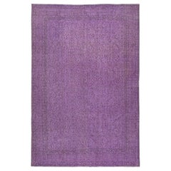 6,8x10 Ft Moderner lilafarbener Teppich, handgefertigter türkischer Teppich, böhmischer Wohndekor