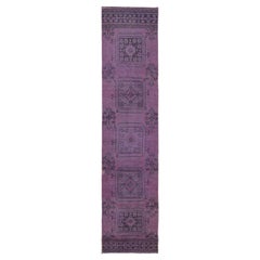 2.7x11.2 Ft Runner per corridoio fatto a mano. Tappeto da cucina. Tappeto per corridoi. Tappeto per scale viola