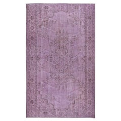 5.6x9.6 Ft Handgeknüpfter türkischer Teppich in antiker Bacterial-Lila-Farbe, handgeknüpft