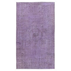 5x8.7 Ft Art Deco Hand-knotted Area Rug. Bohemian Turkish Floor Covering