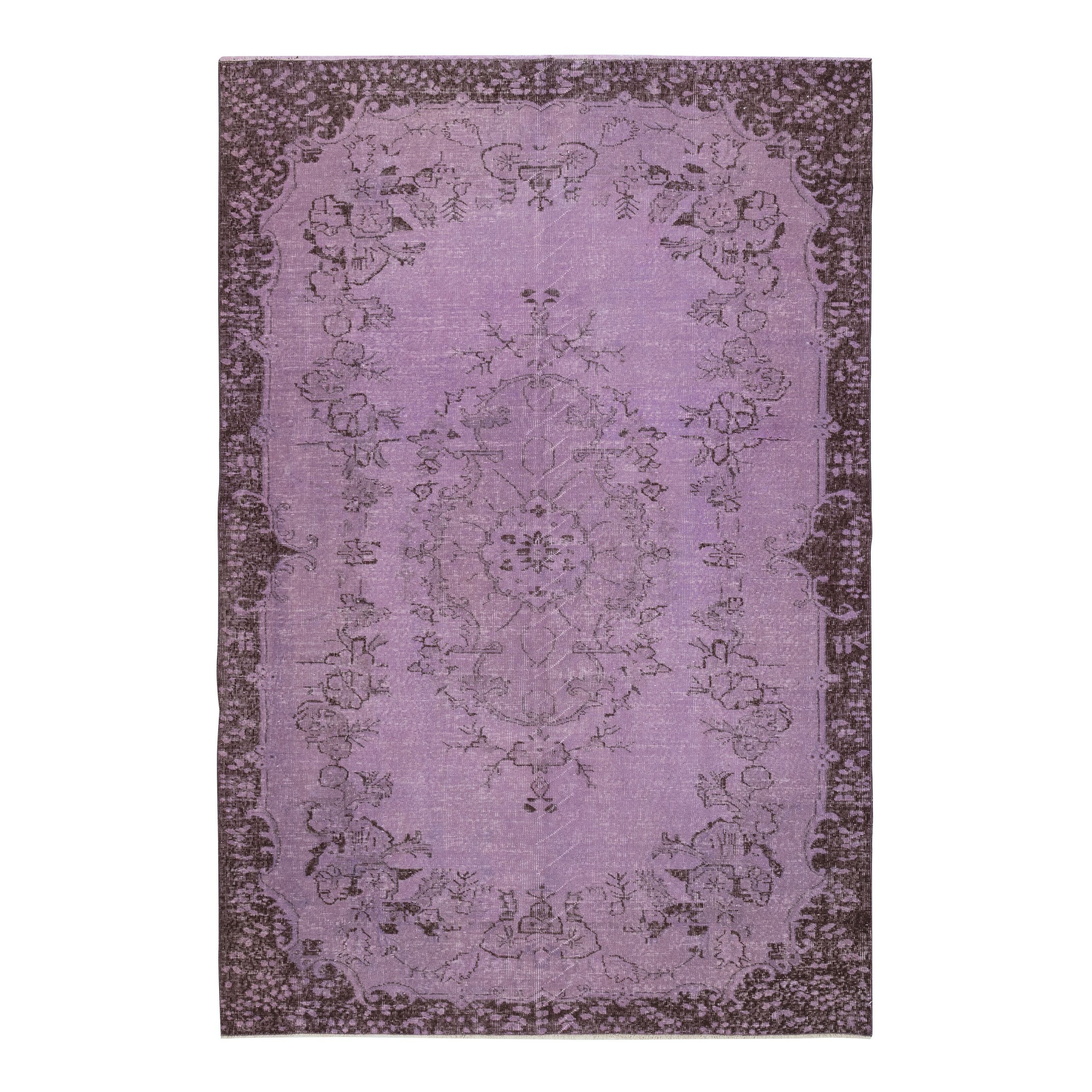 6.3x9.6 Ft Bohemian Style Hand-knotted Area Rug. Modern Turkish Floor Covering