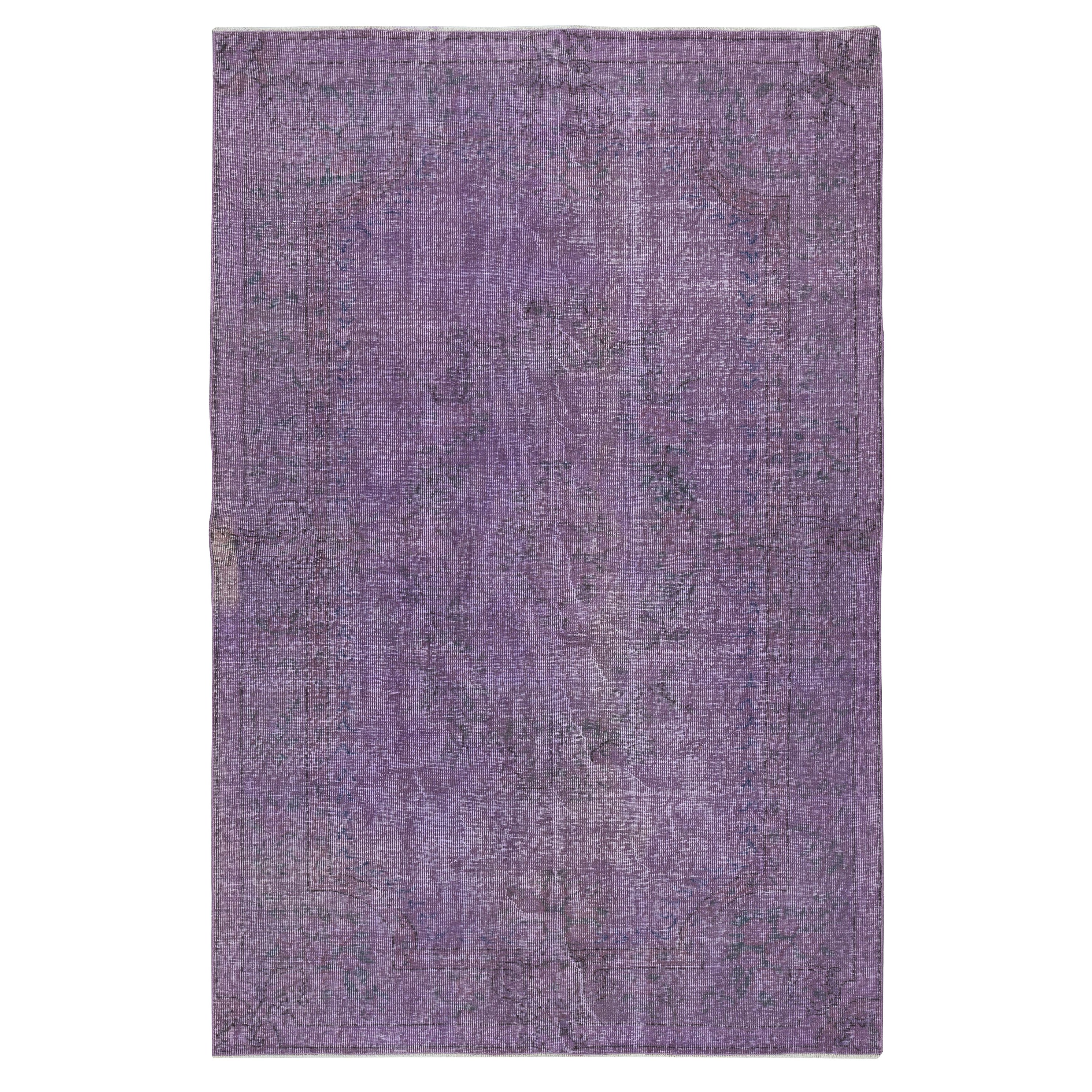Alfombra Turca Decorativa Teñida a Mano de Color Morado de 2,5 x 3,8 Metros en venta