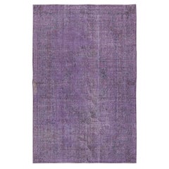 Alfombra Turca Decorativa Teñida a Mano de Color Morado de 2,5 x 3,8 Metros