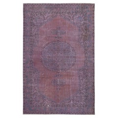 6,8x10.4 Ft Türkischer Vintage-Teppich in lila Farbe für moderne Innenräume, rot getönt, im Vintage-Stil