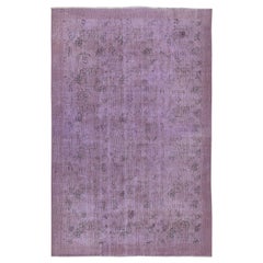 5.6x8.5 Ft Vintage Handmade Turkish Area Rug teed in Purple, Bohemian Home Decor