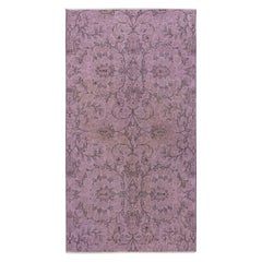 Handgefertigter, 3.4x6.3 Ft, Teppich im böhmischen Stil, türkischer Akzent, rot lackiert in lila Farbe