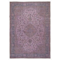8.2x11 Ft Contemporary Hand-Made Turkish Rug in Lila Farbe, Wohnzimmer Teppich