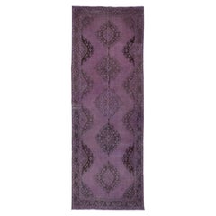 4.5x12.7 Ft Handmade Hallway Runner. Kitchen Rug. Corridor Rug. Purple Stair Rug