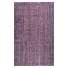 5.6x9 Ft Contemporary Wool Area Rug in Purple Color, Hand-Knotted in Turkey (Tapis de laine contemporain de couleur pourpre, noué à la main en Turquie)