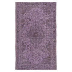 5.3x8.6 Ft Hand Made Purple Floor Rug from Turkey, Redyed Carpet for Living Room (tapis rouge pour le salon)