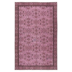 6x9.6 Ft Contemporary Handmade Floral Patterned Turkish Area Rug in Pink Color