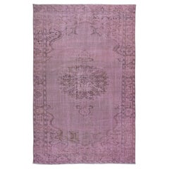 5.6x8.7 Ft Türkischer Vintage-Teppich in rosafarbenem Rot, rot lackiert, für moderne Inneneinrichtung