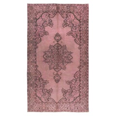 4.6x8.2 Ft Contemporary Wool Area Rug in Pink. Noué à la main en Turquie
