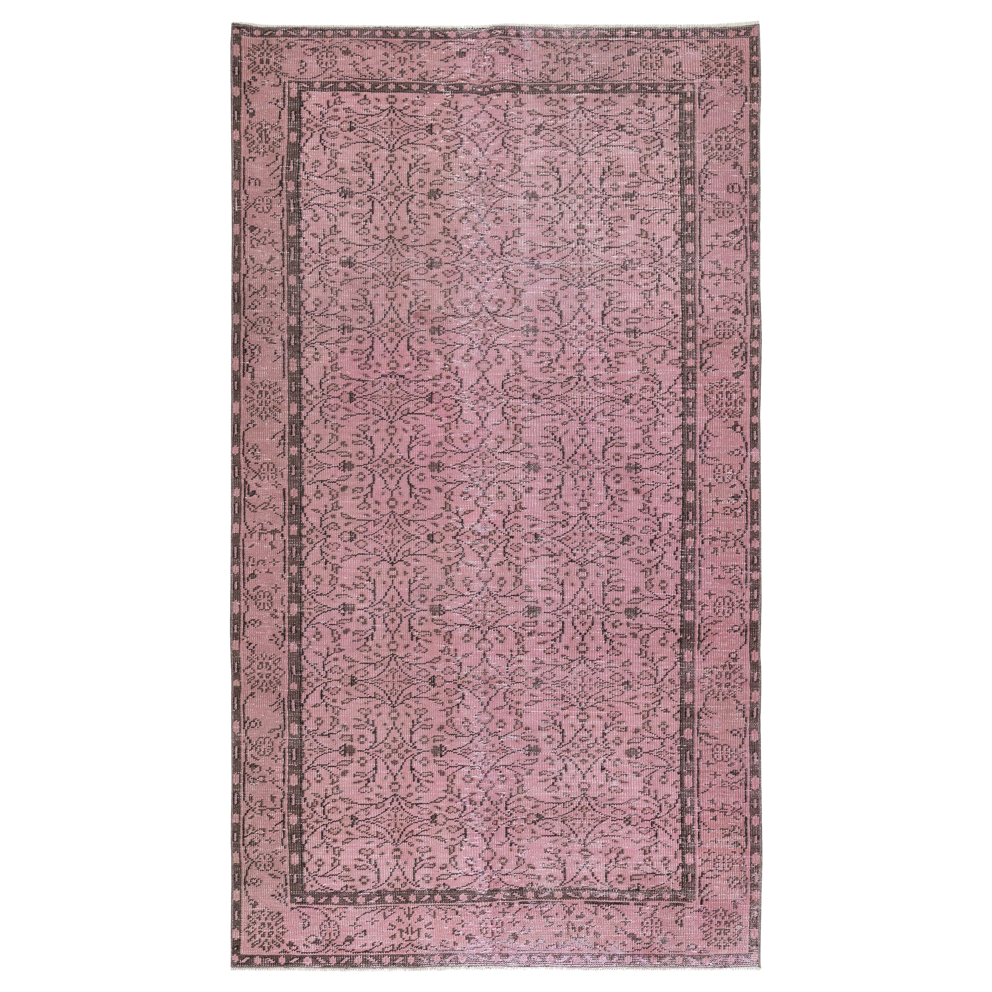 4.8x8.6 Ft Tappeto in lana con disegno floreale fatto a mano dalla Turchia. Tappeto Area Colore Rosa