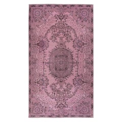 5.6x9.7 Ft Moderner rosafarbener Over-Dyed Handgefertigter türkischer Teppich. Bohemian Home Decor
