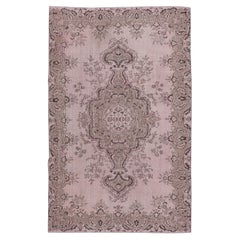 5.5x8.6 Ft Contemporary Hand-knotted Turkish Area Rug in Soft Pink Color