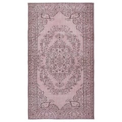 6x10.6 Ft Contemporary Hand Knotted Turkish Floor Rug in Pink Color