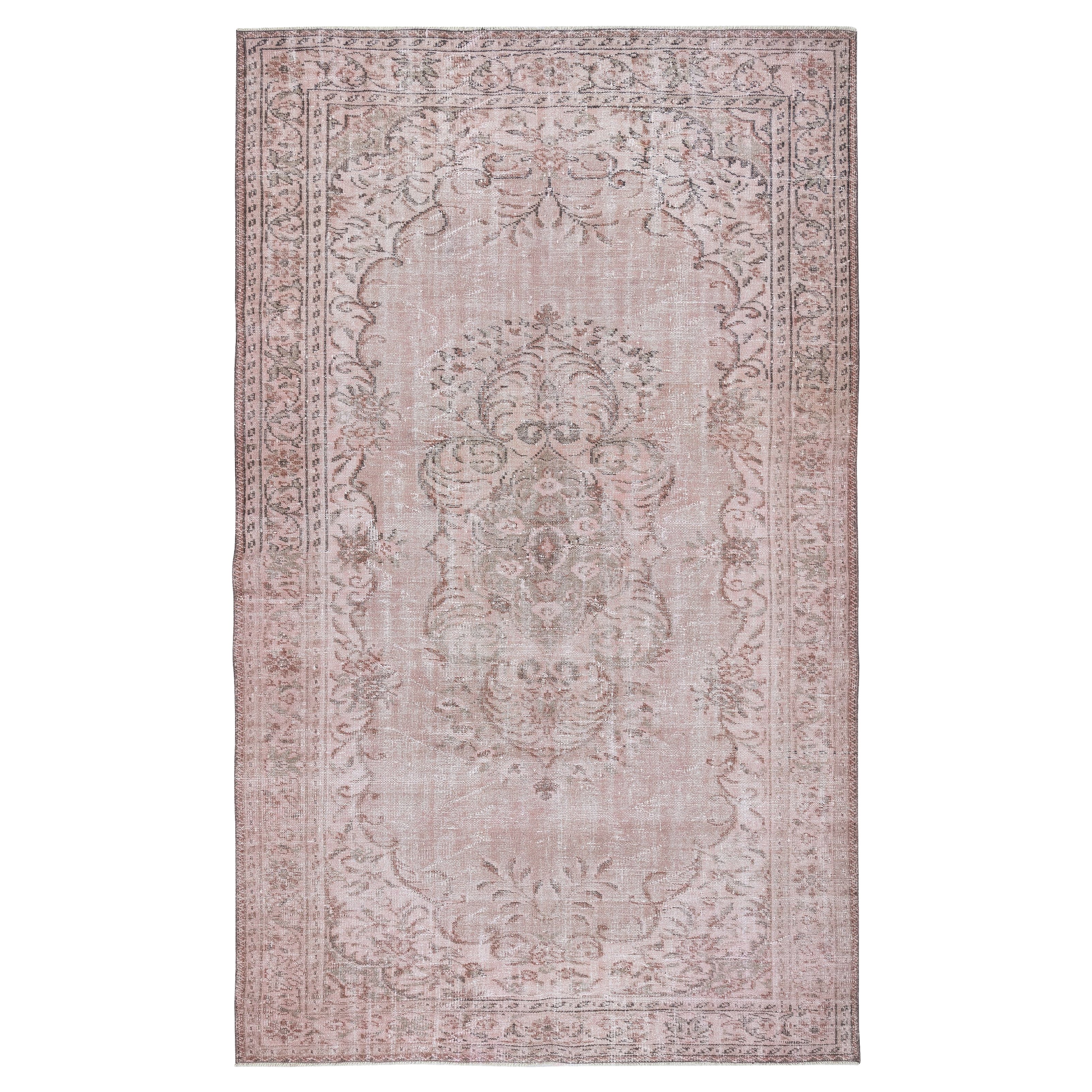 6x10 Ft Modern Area Rug in Light Pink, Handwoven and Handknotted in Turkey (tapis tissé et noué à la main en Turquie)