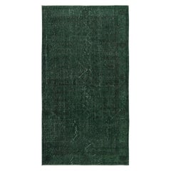 Vintage 3.7x6.7 Ft Dark Green Handmade Accent Rug from Turkey. Great 4 Modern Interiors