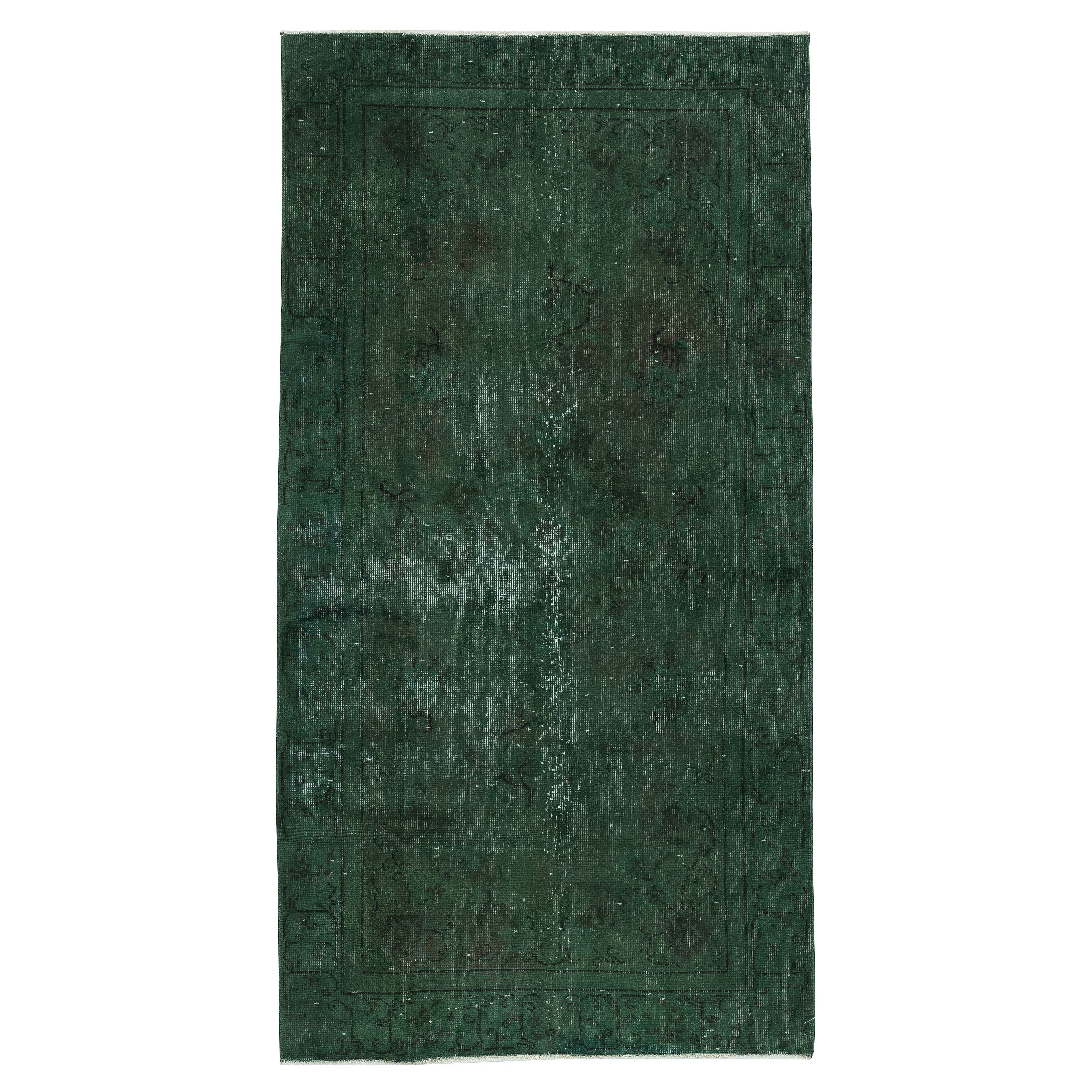 Tappeto d'accento turco moderno fatto a mano di 3,5x6,8 piedi in Greene & Greene. Rivestimenti per pavimenti