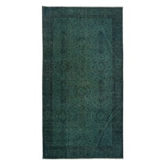 Vintage 3.7x7 Ft Dark Green Handmade Accent Rug from Turkey. Great 4 Modern Interiors