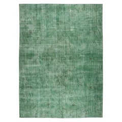 8.6x11.7 Ft Tapis de sol fait à la main en Turquie. Moquette surteinte de couleur verte