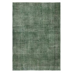Tappeto a mano contemporaneo in lana turca a basso peso 6.7x9.7 Ft in colore verde