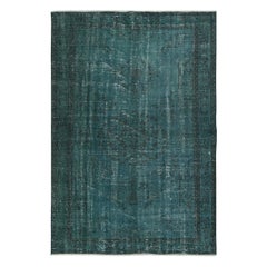 5x8.4 Ft Modern Rugs en laine nouée à la main, couleur vert foncé