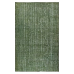 Tappeto vintage turco 6x9.6 Ft tinto in verde per interni moderni