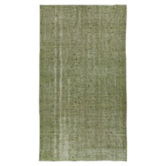 Tappeto a motivi floreali 4.6x8.2 Ft realizzato a mano in Turchia. Tappeto per l'area di colore verde