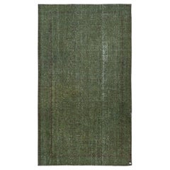 5.5x9.5 Ft Contemporary Hand-Knotted Turkish Wool Area Rugs (Tappeto di lana turca annodata a mano) in colore verde scuro