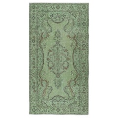 5x9,3 Ft Contemporary Hand-Knotted Turkish Wool Area Rugs in Green Color
