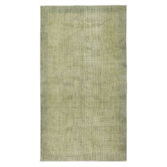 4x7 Ft Overdyed Teppich aus Wolle in Hellgrün in Hellgrün. Handgeknüpft in der Türkei
